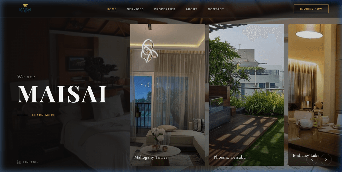 Maisai Realty website preview