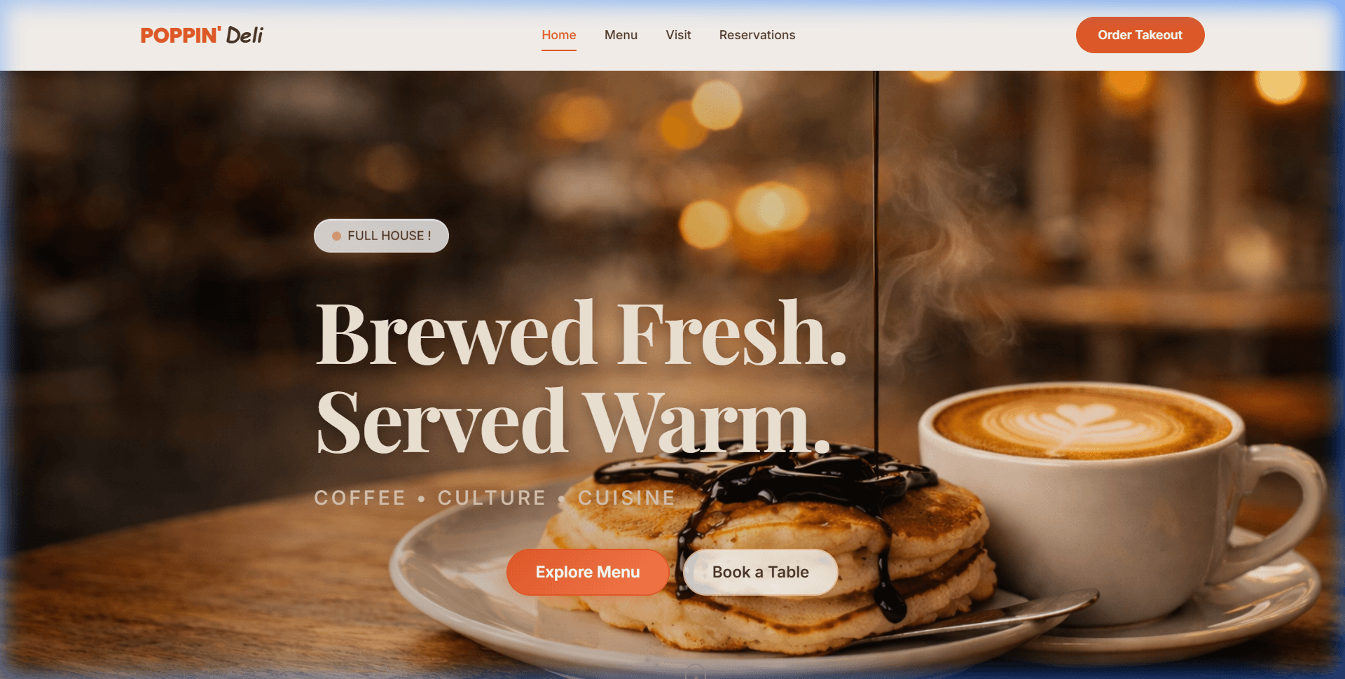 Poppin' Deli website preview